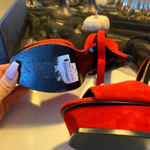 YSL tribute suede red platform heels size 35 1/2 - Picture 6 of 8